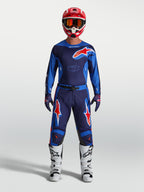 Alpinestars Racer Hunt Jersey y Racer Hunt Gear Set 2027, equipo de motocross para hombre, azul y rojo, confección textil.