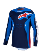 Alpinestars Racer Hunt Jersey, jersey de motocross para hombre, azul marino y azul real con logo rojo, equipo para off-road