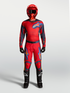 Alpinestars Racer Hunt, jersey de motocross para hombre, rojo y gris, con tejido transpirable y malla ventilada