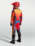 Alpinestars Jersey Racer Hunt para hombre, rojo y gris, vista trasera con ajuste de carrera y paneles ventilados de motocross.