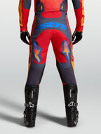 Alpinestars Pantalones Racer Hunt, pantalones de motocross para hombre, rojos y grises, logotipo Astars azul en el asiento, construcción precurvada
