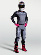 Alpinestars Racer Amber 2027 jersey y equipación de motocross para hombre, gris y rosa, con ajuste deportivo.