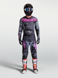 Alpinestars pantalones Racer Lone y Racer Lone Gear Set, conjunto de motocross gris y morado para hombre, con jersey y botas