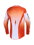 Alpinestars Racer Amber, jersey de motocross para hombre, naranja y blanco, tejido transpirable y dobladillo trasero largo