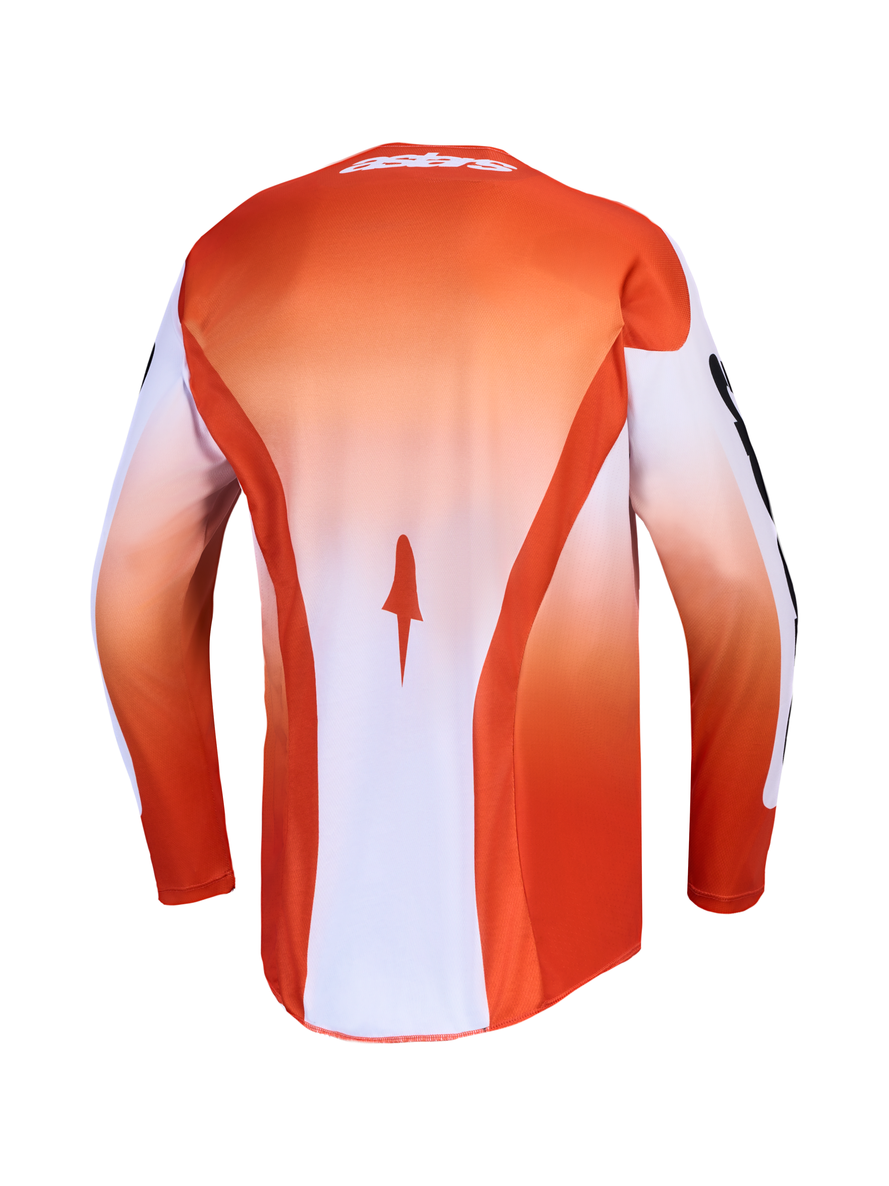 Alpinestars Racer Amber, jersey de motocross para hombre, naranja y blanco, tejido transpirable y dobladillo trasero largo