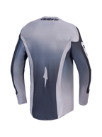 Alpinestars Racer Amber 2027, jersey de motocross, vista trasera en gris y carbón, tejido transpirable