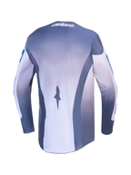 Alpinestars Jersey Racer Amber AND Racer Amber Gear Set, jersey de motocross para hombre, gris ceniza y azul UCLA, vista trasera con paneles de malla transpirable.