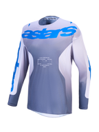 Alpinestars Racer Amber, jersey de motocross para hombre, gris y azul, polifabricado ventilado que absorbe la humedad