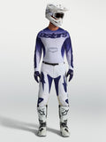 Alpinestars Racer Air Amber Gear Set, conjunto de jersey y pantalones de motocross, azul y blanco, con malla transpirable para off-road