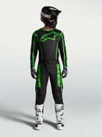 Alpinestars pantalones Fluid Apex V2, pantalones de motocross para hombre, negros y verde fluo, conjunto completo con botas blancas y diseño para off-road