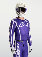 Jersey Alpinestars Fluid Apex V2 de motocross para hombre, azul profundo y blanco, tejido técnico transpirable.