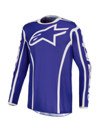 Alpinestars Jersey Fluid Apex V2, jersey de motocross para hombre azul y blanco, politejido que absorbe la humedad