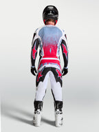 Alpinestars Fluid Drag Gear Set, conjunto de motocross para hombre, blanco y rojo, tejido transpirable, vista trasera