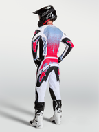 Jersey Alpinestars Fluid Drag, equipo de motocross para hombre, negro y rojo fluo, tejido transpirable, vista trasera