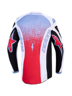 Alpinestars Fluid Drag Jersey, jersey de motocross para hombre, vista trasera en negro y rojo, tejido transpirable