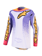 Alpinestars Fluid Drag Jersey, Men's Motocross Jersey, Light Lilac and Blue Iris, moisture-wicking polyfabric.
