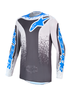 Alpinestars Fluid Drag, jersey de motocross para hombre, gris y azul, polifabricado transpirable para conducción off-road