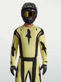 Jersey Alpinestars Techstar Atrox para hombre, amarillo y negro, ajuste atlético y perforaciones láser para motocross.