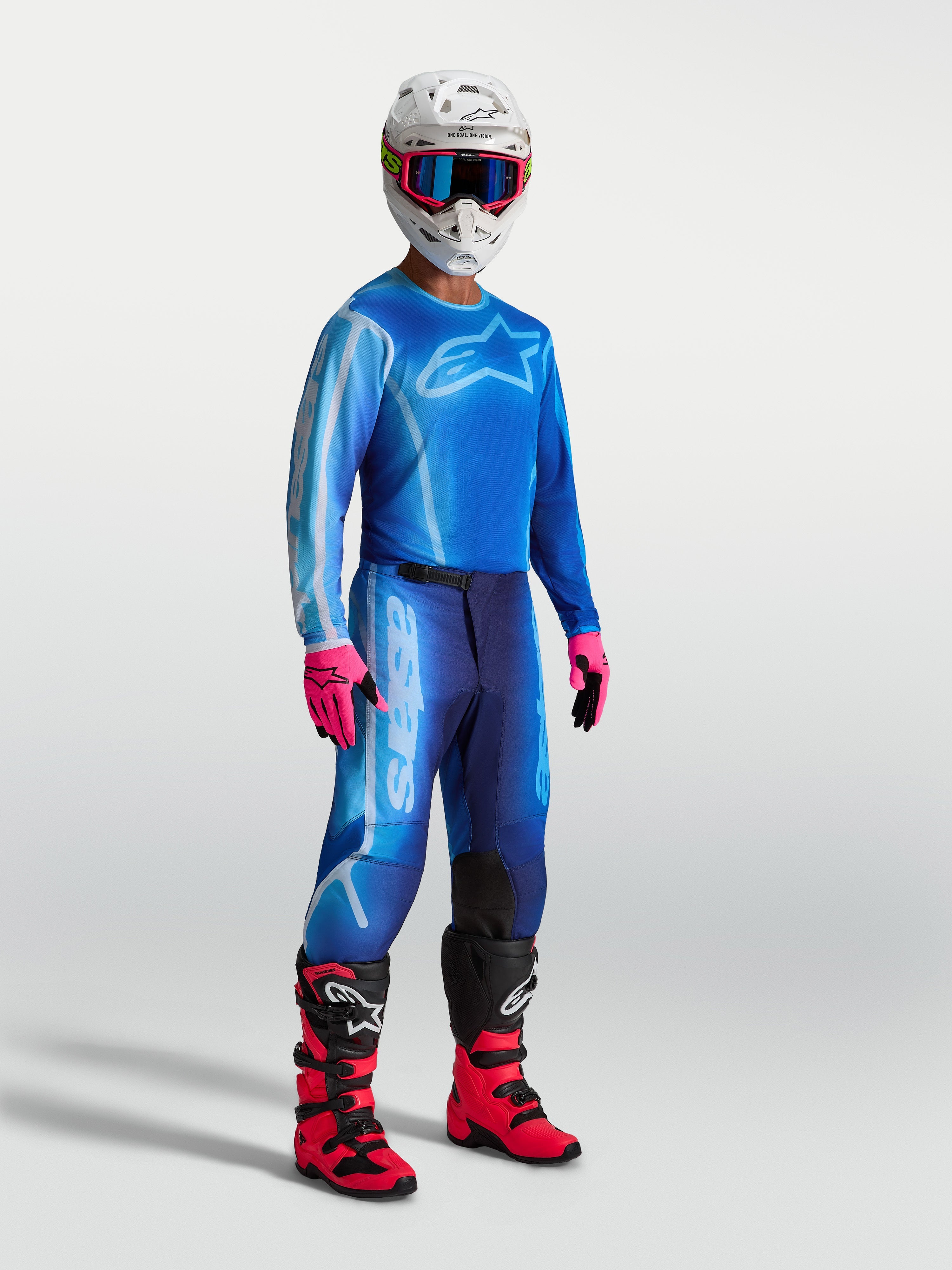 Alpinestars Jersey Fluid Kepler, jersey de motocross para hombre, azul UCLA y azul blithe, ajuste atlético transpirable