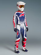 Alpinestars Camiseta Techstar Unity, equipo de motocross rojo, blanco y azul, edición limitada, ajuste de rendimiento.