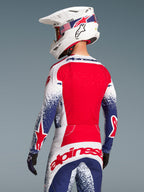 Alpinestars jersey Techstar Unity, parte superior de motocross para hombre, rojo y azul con espalda ventilada, edición limitada