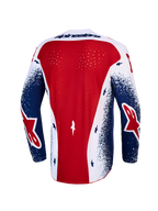Alpinestars Techstar Unity, jersey de motocross para hombre, rojo, blanco y azul, edición limitada con ventilación láser trasera