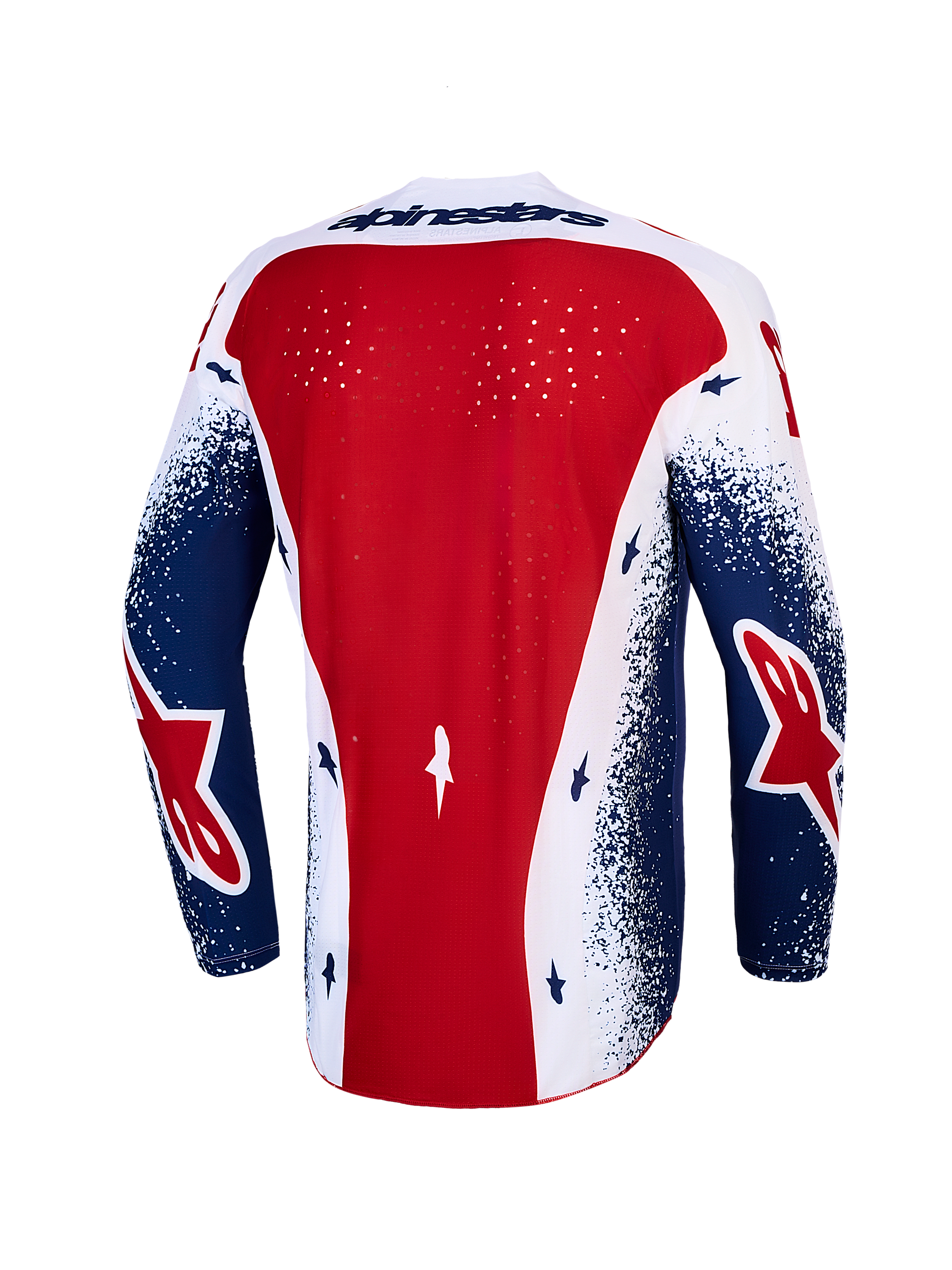 Alpinestars Techstar Unity, jersey de motocross para hombre, rojo, blanco y azul, edición limitada con ventilación láser trasera