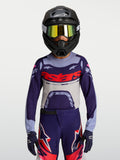Alpinestars jersey Supertech Dyna juvenil, jersey de motocross morado y gris con ajuste de competición y malla transpirable