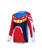 Alpinestars Jersey Supertech Dyna Juvenil 2027, jersey de motocross, rojo, blanco y azul marino, malla elástica transpirable