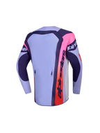Alpinestars Jersey Supertech Dyna Juvenil 2027, jersey de motocross morado y rosa, vista trasera con parte trasera extendida