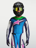 Alpinestars Jersey Supertech Maven Juvenil 2027, jersey de motocross azul y blanco, malla ligera, usado con casco