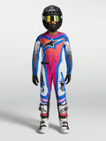 Alpinestars Youth Supertech Maven Jersey AND Gear Set, Motocross, Blithe Blue and Hot Coral, full racing outfit for kids.