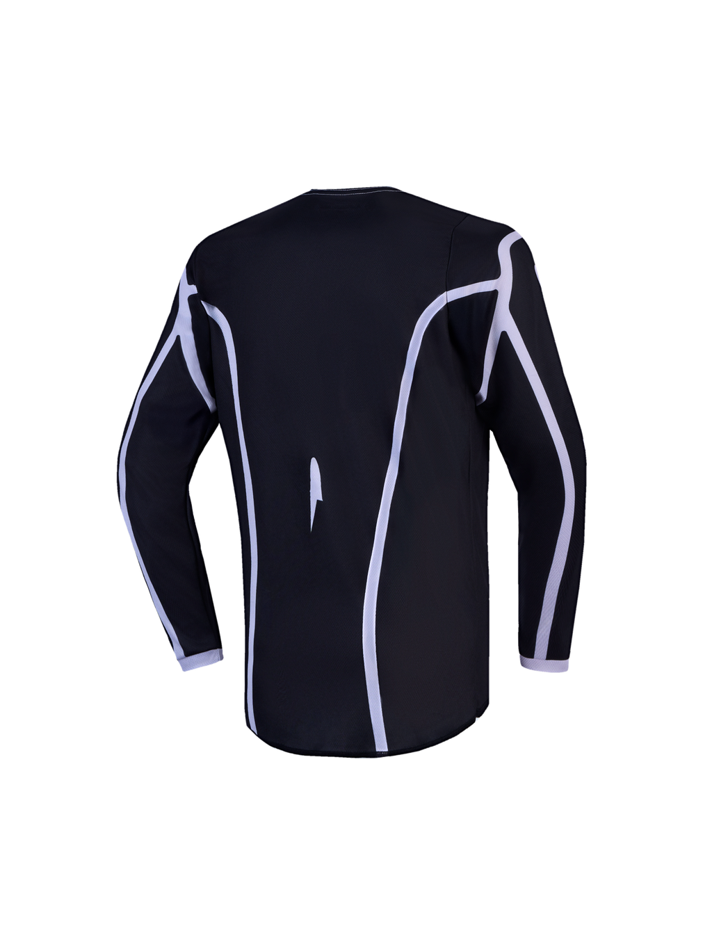 Alpinestars Youth Fluid Apex V2 Jersey, black and white motocross jersey with extended rear hem and ergonomic athletic cut.