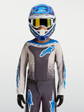 Alpinestars Jersey Juvenil Fluid Drag 2027, jersey de motocross para jóvenes en gris y azul, polifabricado ligero y transpirable.