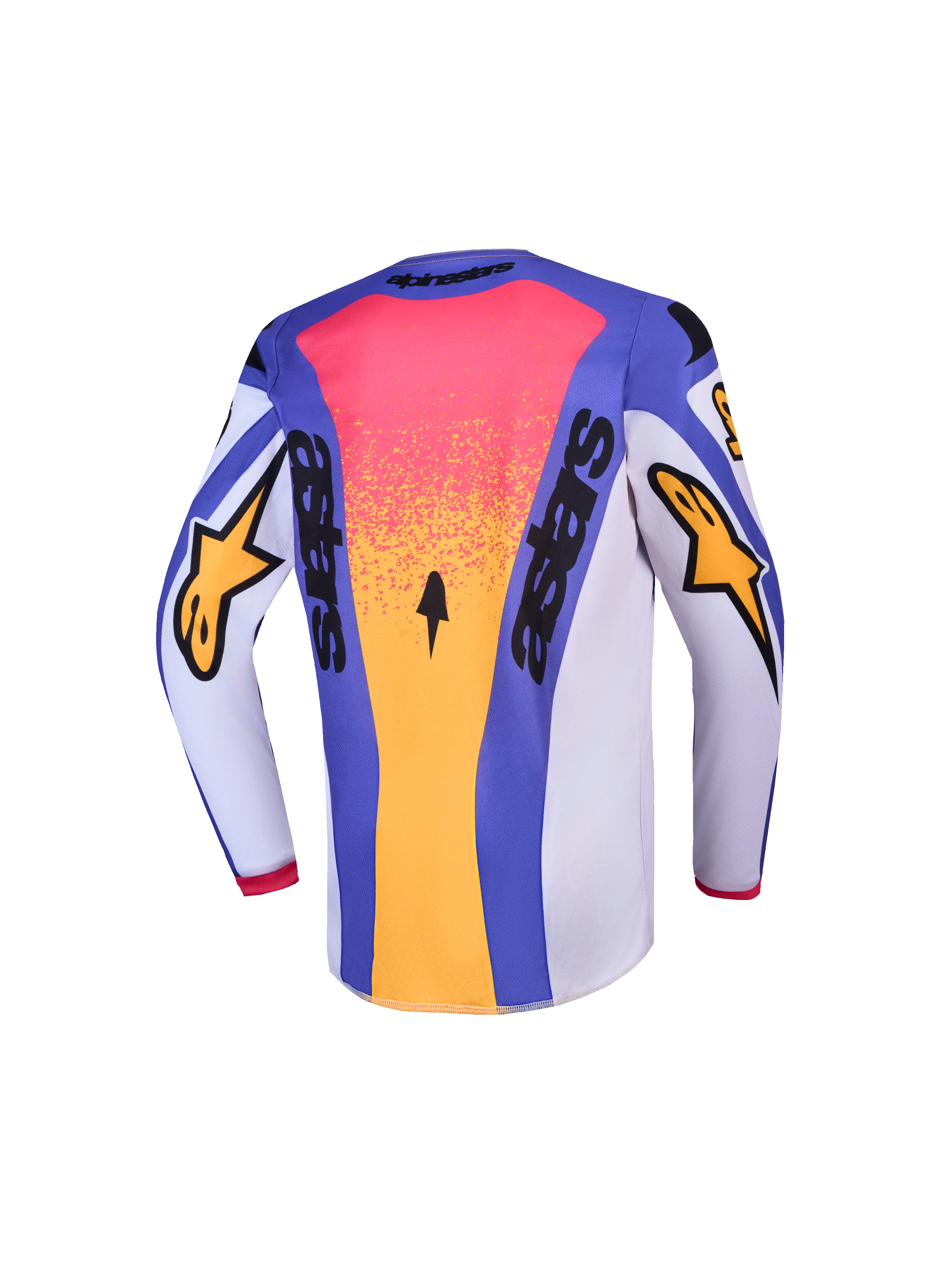 Alpinestars Jersey Fluid Drag Juvenil y Adolescente Fluid Drag Gear Set, jersey de motocross, azul y dorado, vista trasera