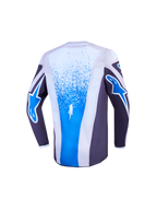 Alpinestars Jersey Juvenil Fluid Drag, jersey de motocross para jóvenes, gris y azul, ligero y transpirable, con corte ergonómico y cobertura trasera extendida para off-road