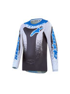 Alpinestars jersey juvenil Fluid Drag 2027, para motocross y off-road, gris y azul, polifabricado ligero y transpirable