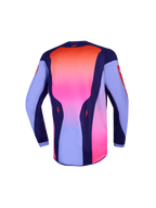Alpinestars jersey Fluid Hunt juvenil, jersey de motocross morado y rosa fluo con corte trasero más largo, vista trasera