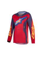 Alpinestars Jersey Fluid Hunt Juvenil, jersey de motocross para niños, rojo y gris, tejido de poliéster transpirable