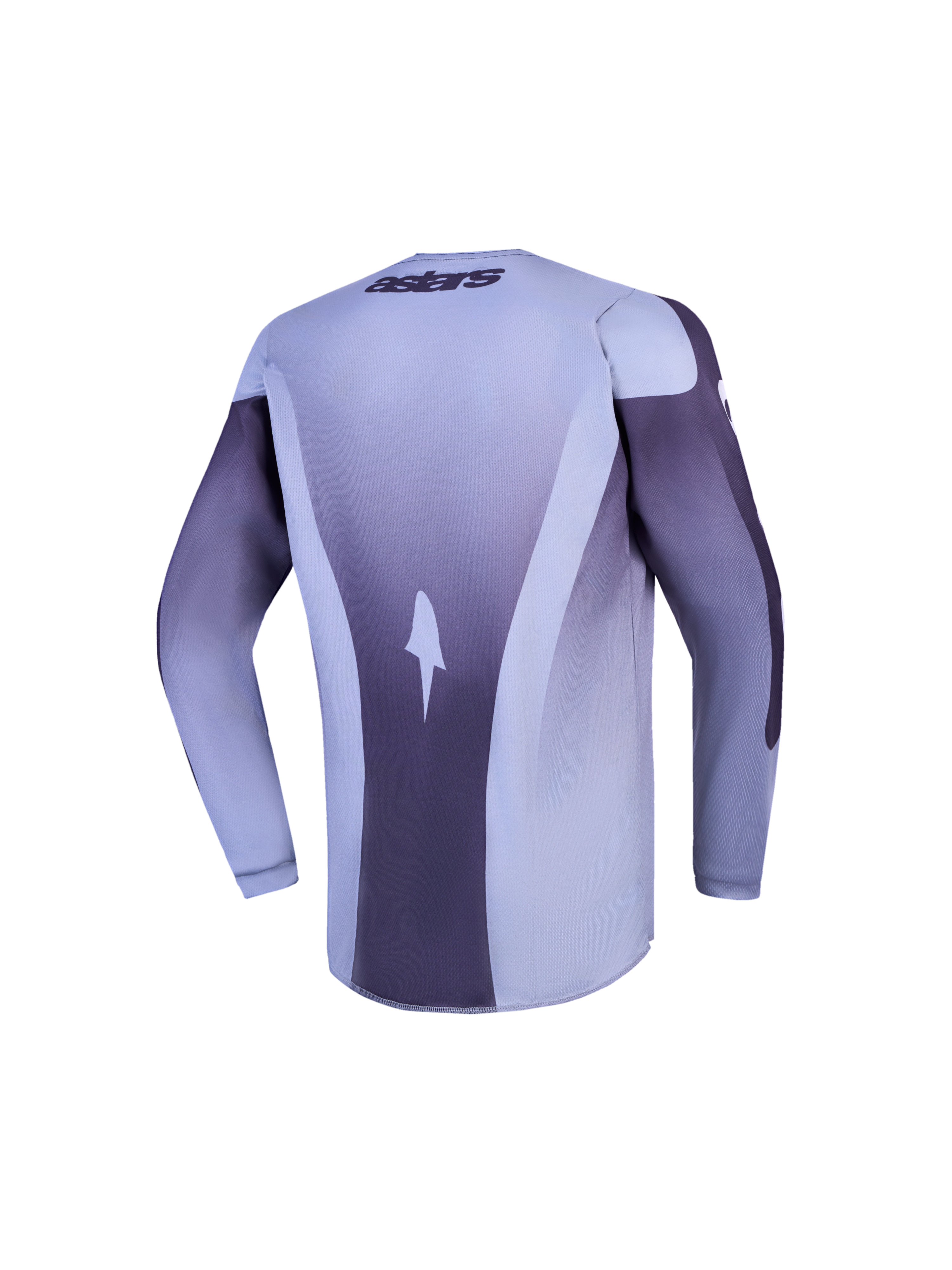 Alpinestars Youth Fluid Amber Jersey, jersey de motocross juvenil, gris claro y morado oscuro, vista trasera de mangas largas
