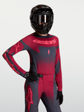 Alpinestars Stella Techstar Swan Jersey, jersey de motocross para mujer, rojo y gris oscuro, con ventilación por corte láser.