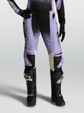 Alpinestars Stella Techstar Swan, pantalones de motocross para mujer, violeta claro y negro con detalles en cuero crema, botas off-road