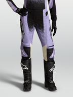 Alpinestars Stella Techstar Swan, pantalones de motocross para mujer, violeta claro y negro con detalles en cuero crema, botas off-road