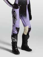 Alpinestars Pantalones Stella Techstar Swan, pantalones de motocross para mujer en morado y negro con paneles de rodilla de cuero y cierre SX2.