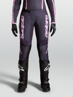 Pantalones Stella Fluid Apex V2, pantalones de motocross para mujer, grises y rosas, diseño precurvado para off-road.