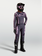 Alpinestars Stella Fluid Apex V2, pantalones y jersey de motocross para mujer, gris y rosa para off-road.