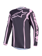 Alpinestars Stella Fluid Apex V2, jersey de motocross para mujer, gris y rosa, tejido técnico transpirable y antihumedad.
