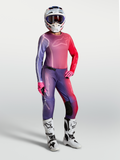 Alpinestars Stella Fluid Kepler, conjunto de motocross para mujer, diseño en degradado morado y rojo, ropa técnica off-road