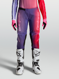 Alpinestars Stella Fluid Kepler, pantalones de motocross para mujer, morados y rojos, con rodillas reforzadas