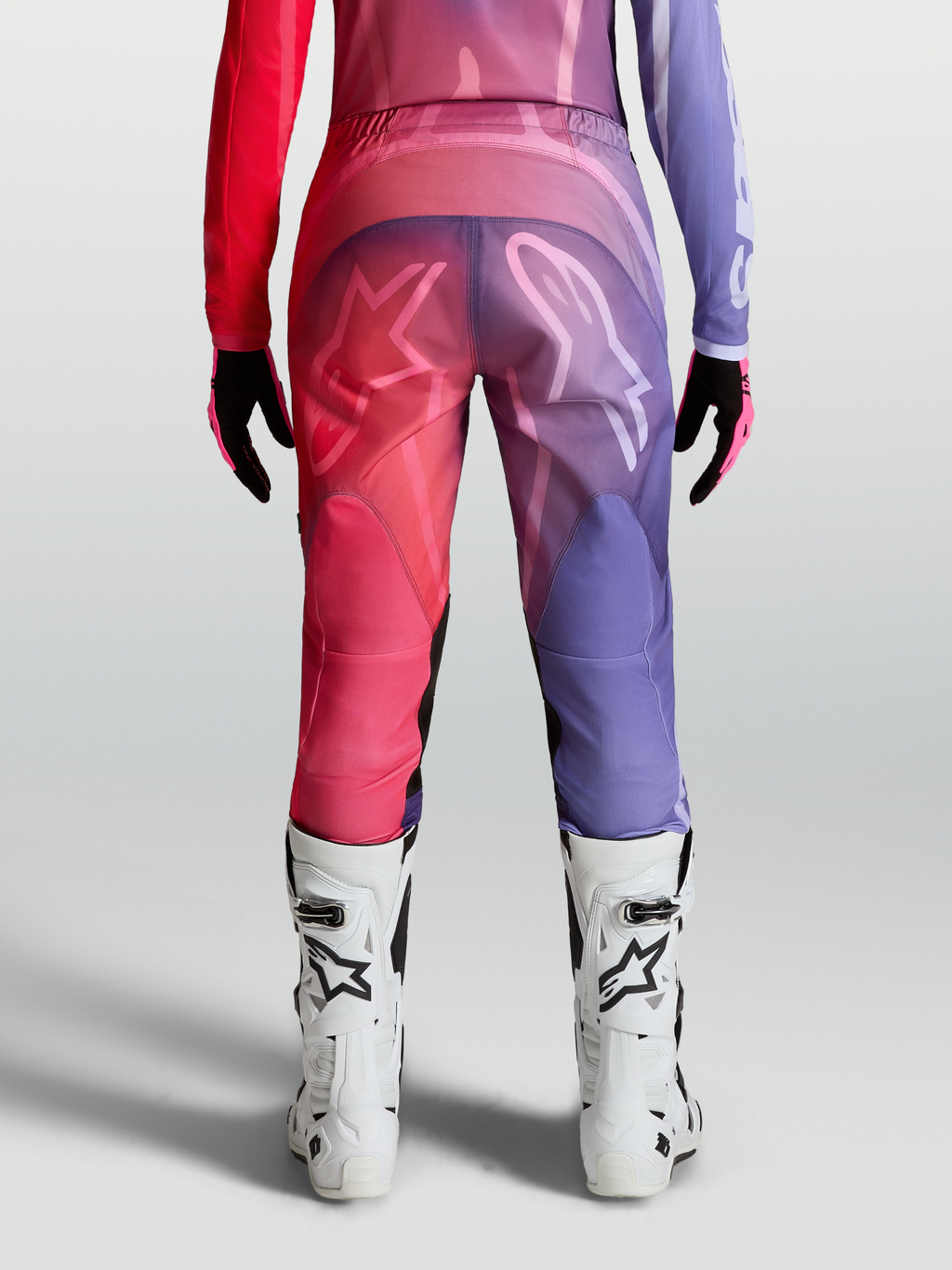 Alpinestars Stella Fluid Kepler, pantalones de motocross para mujer, morado y rojo, diseño ergonómico con ajuste deportivo y durabilidad para off-road